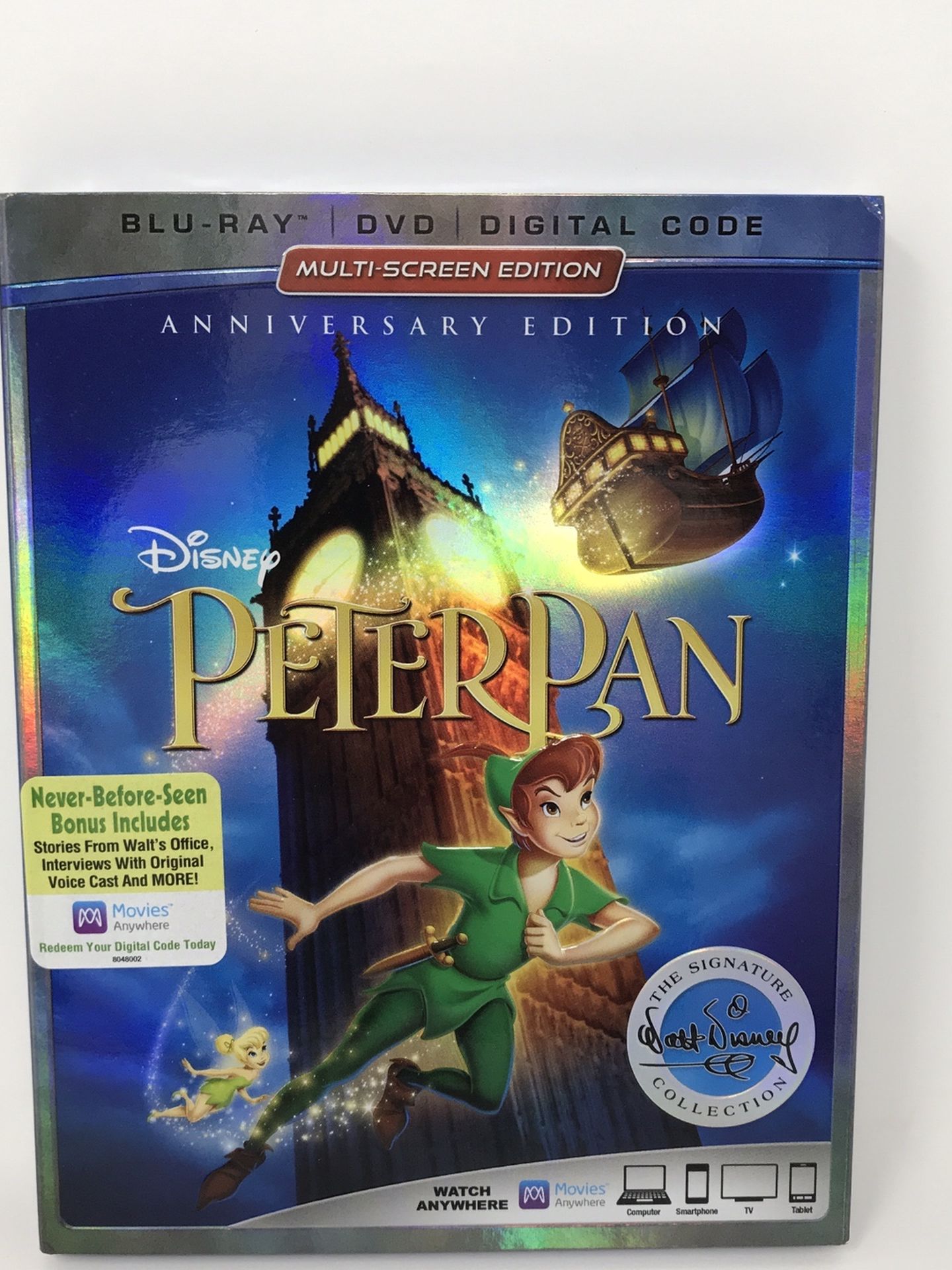Brand New Disney Peter Pan Blu ray/DVD/Digital Anniversary Edition - DISCONTINUED
