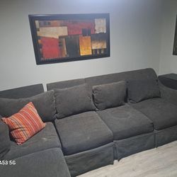 L-SHAPED SOFA Brown fabric 