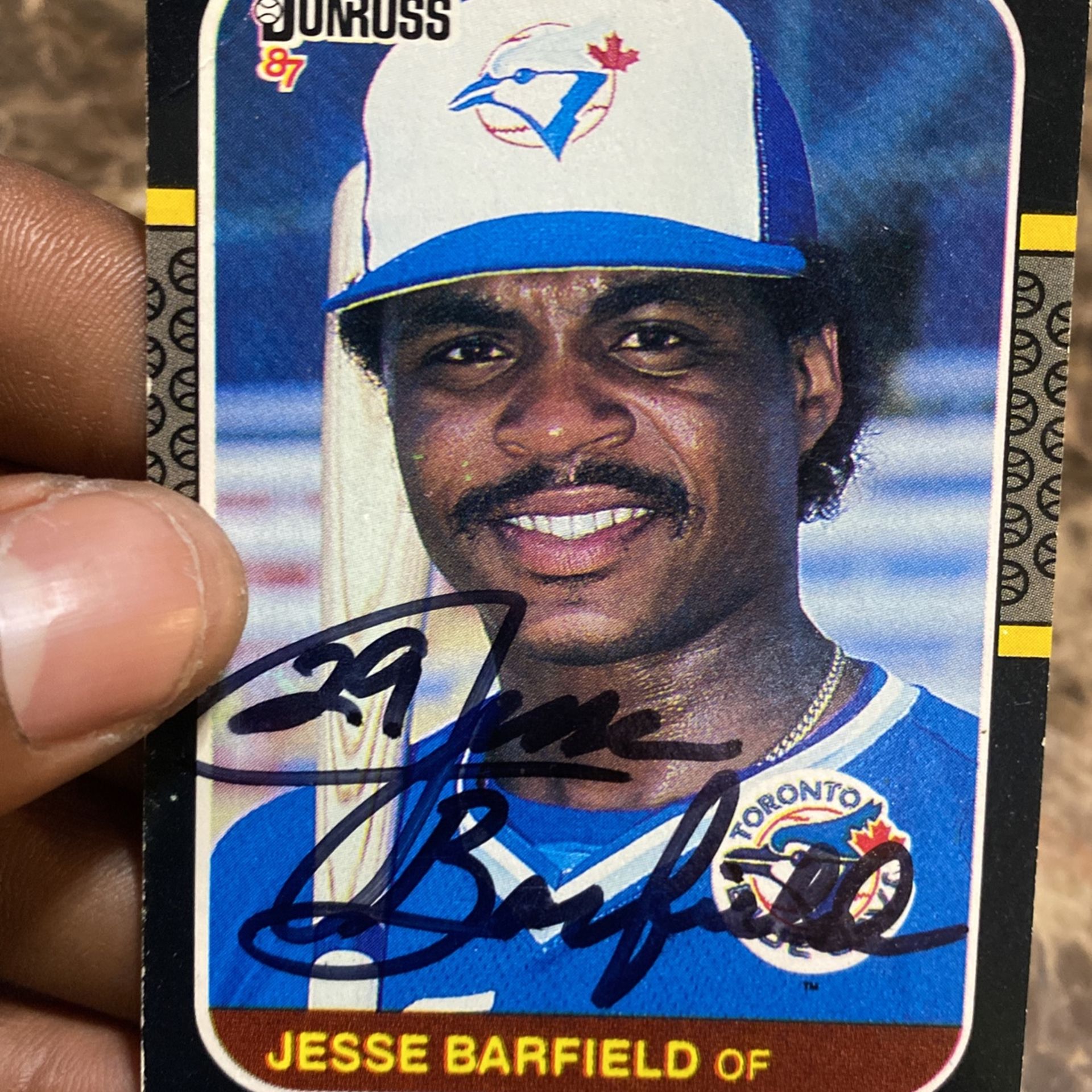 Jesse Barfield autographed Card