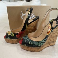 Christian louboutin Floral Wedges 