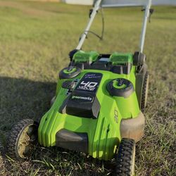 Greenworks 40V Twin Force 20" Cordless Lawn Mower - Battery Included - Electric Push Mower - $165