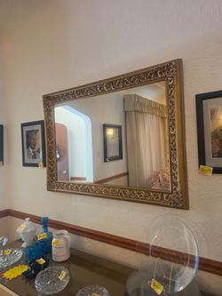 Large Gold Ornate Framed Wall Mirror