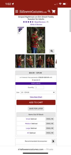 Adult Freddy Krueger Sweater