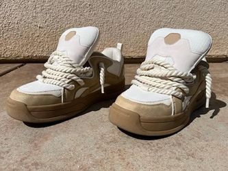 Zara Cream and White Oversized Sneakers