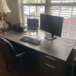 Large Grey Office Desk