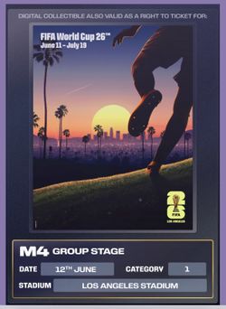 FIFA Word Cup Ticket Match 4 USA Vs Unknown. World Cup Opener