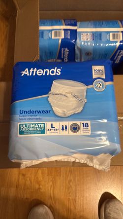 Attends Underwear Ultimate Absorbency Size Large 18 Count
