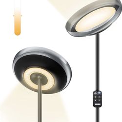 Floor Lamp, Double Side LED Modern Torchiere Floor Lamps for Living Room 4 Color Temperatures and Brightness Standing Lamps - Adjustable Height Led Re