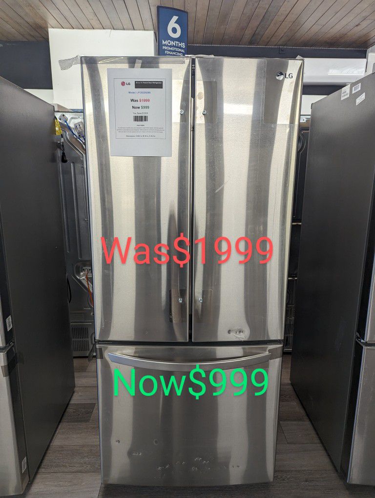 30 W 22 Cu Ft French Door Refrigerator With Bottom Freezer 1 Year Warranty Included 