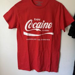 Red Coke Shirt T Shirt Graphic Tee Size Small ALF NSFW