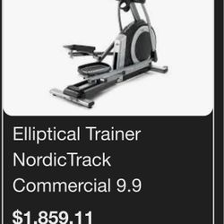 Nordic Track Elliptical Exercise Machine  With Ifit Trainer