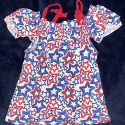 Girls Dress Patriotic USA Stars (Size 5)