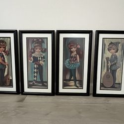 Vintage Eden Big Eyes Harlequin Girls