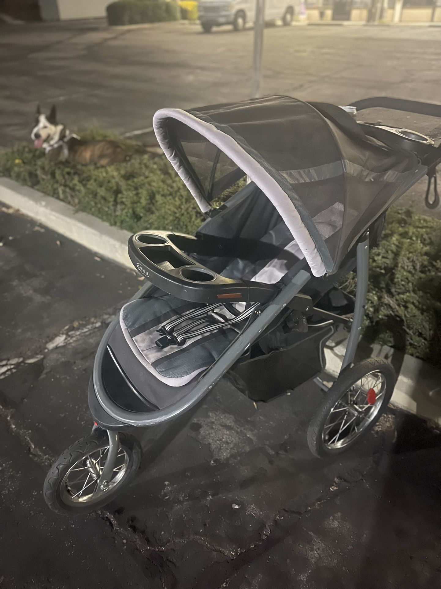 GRACO Jogging Stroller – Smooth Ride, Cup Holders, Storage Basket