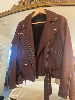 All saints leather jacket size 6