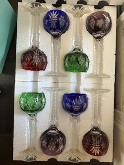 Hand Cut Or mouth Blown Vase/wine Glasses/glasses Multicolored