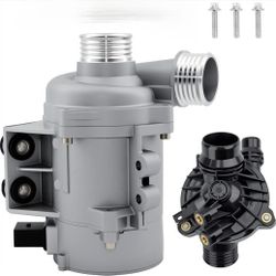 New Electric Water Pump w/Thermostat Gasket 1125 1176 for BMW 128i 328i 2007-2013, X3 X5 2007-2010, 325i 330i 2006,