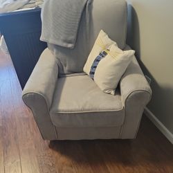 Suede grey nursery glider chair