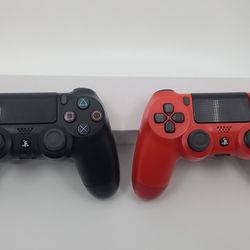 2x Sony PS4 Dualshock Controllers Black And Red