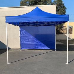 (Brand New) $109 Heavy-Duty 10x10 FT Canopy with (1 Sidewall) Outdoor EZ PopUp Party Tent Patio Shelter w/ Carry Bag