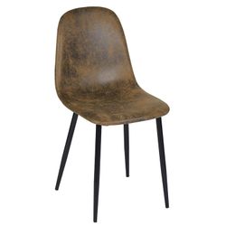 Open Box Homy Casa CHARLTON SUEDE NL 4PCS 16.14" W x 19.69" D x 33.46" H Dining Chair Set