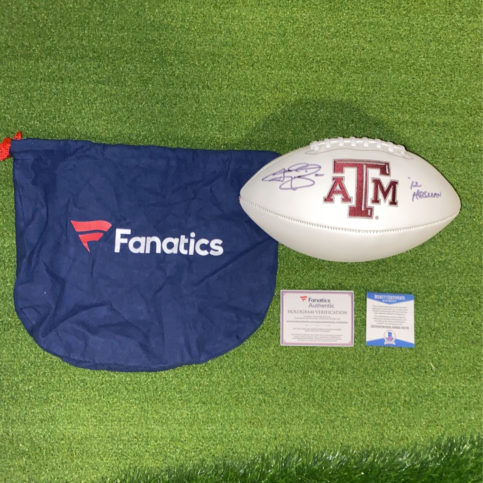 Johnny Manziel Autographed Heisman ‘12 Football Certified
