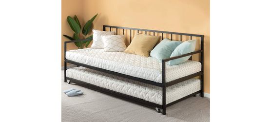 ZINUS Eden Metal Daybed with Trundle Mattress Foundation with Steel Slat Support Easy Assembly Twin New in box Mattress Not Included No Iss for Sale in San Marcos CA OfferUp