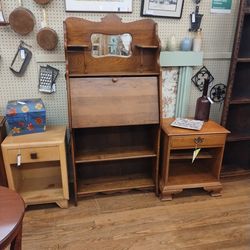 Antique Oak Desk Dropfront