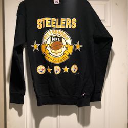 Steelers NFL Large Black Sweat Shirt Top 