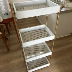 White And Gold Shelf Organizer