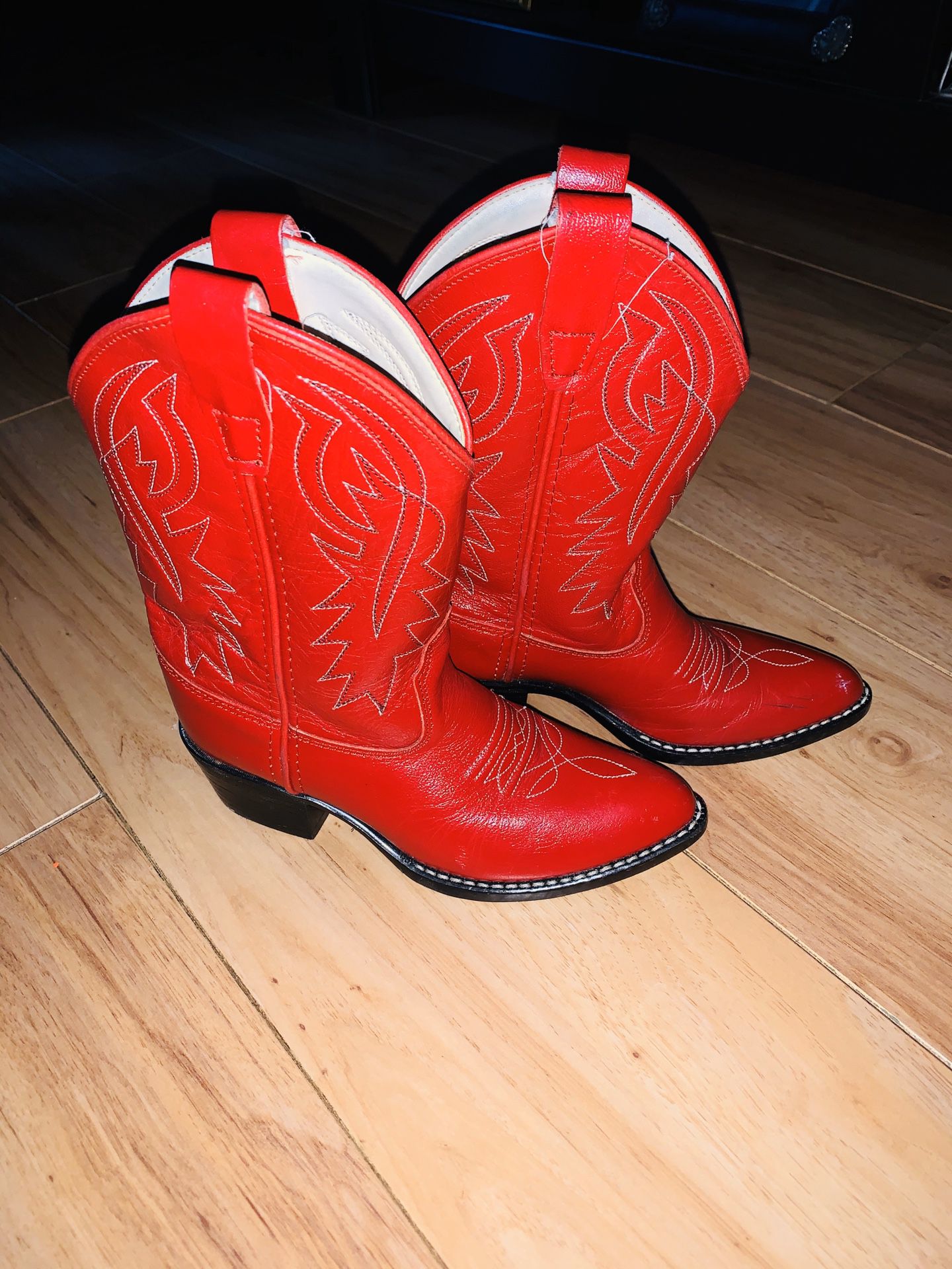 Little girls red cowgirl boots