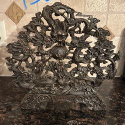 Chinese 9 Dragons Bronze Sculpture (Approximately 12 Inches Tall) Weighs 13 LBS