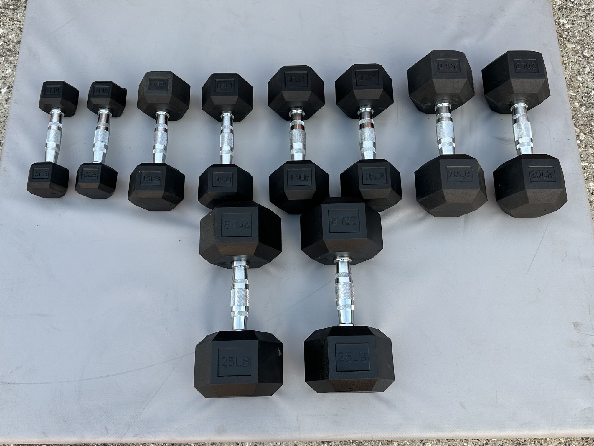 Rubber Dumbbell Set
