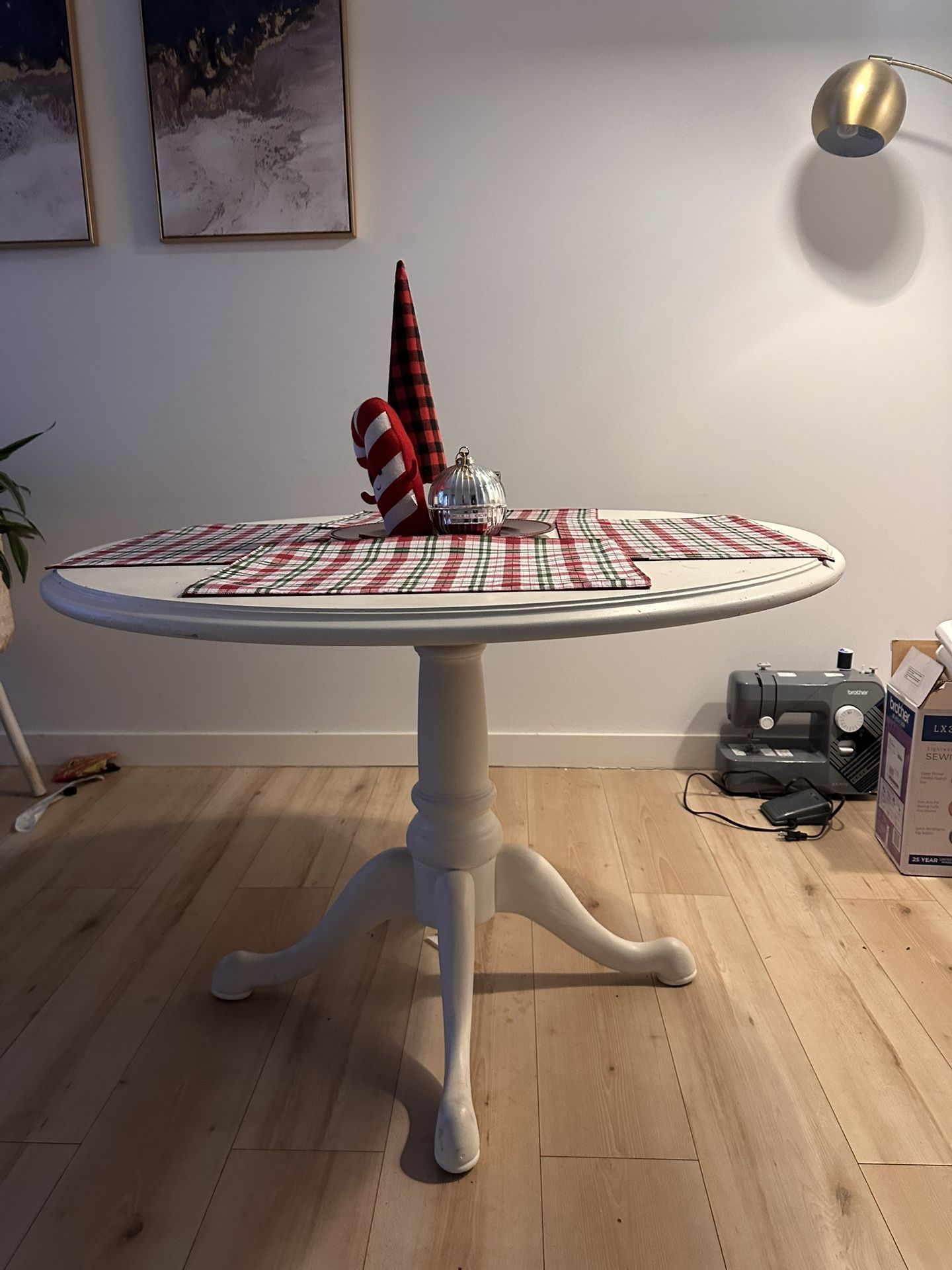 White Round Dining Table