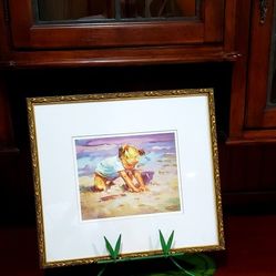 Beachy Framed & Matted Artwork with Artwork Certification Paper 
8in x 10in 
