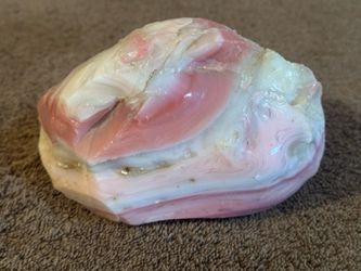 🌸 Rare Beautiful 3lb Raw Pink Banded Agate Specimen – Natural Crystal