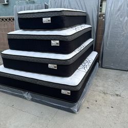 Queen Size Mattress Pillow Top 12” Thick All Sizes Available. New Mattress. Delivery Available