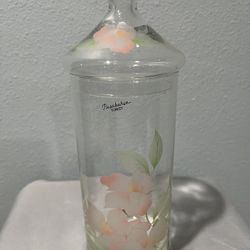 Vintage Hand painted Canister With Lid
