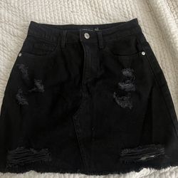 Black Jean Skirt