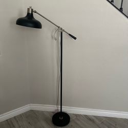Adjustable Boom Arm Floor Lamp Black and Gold