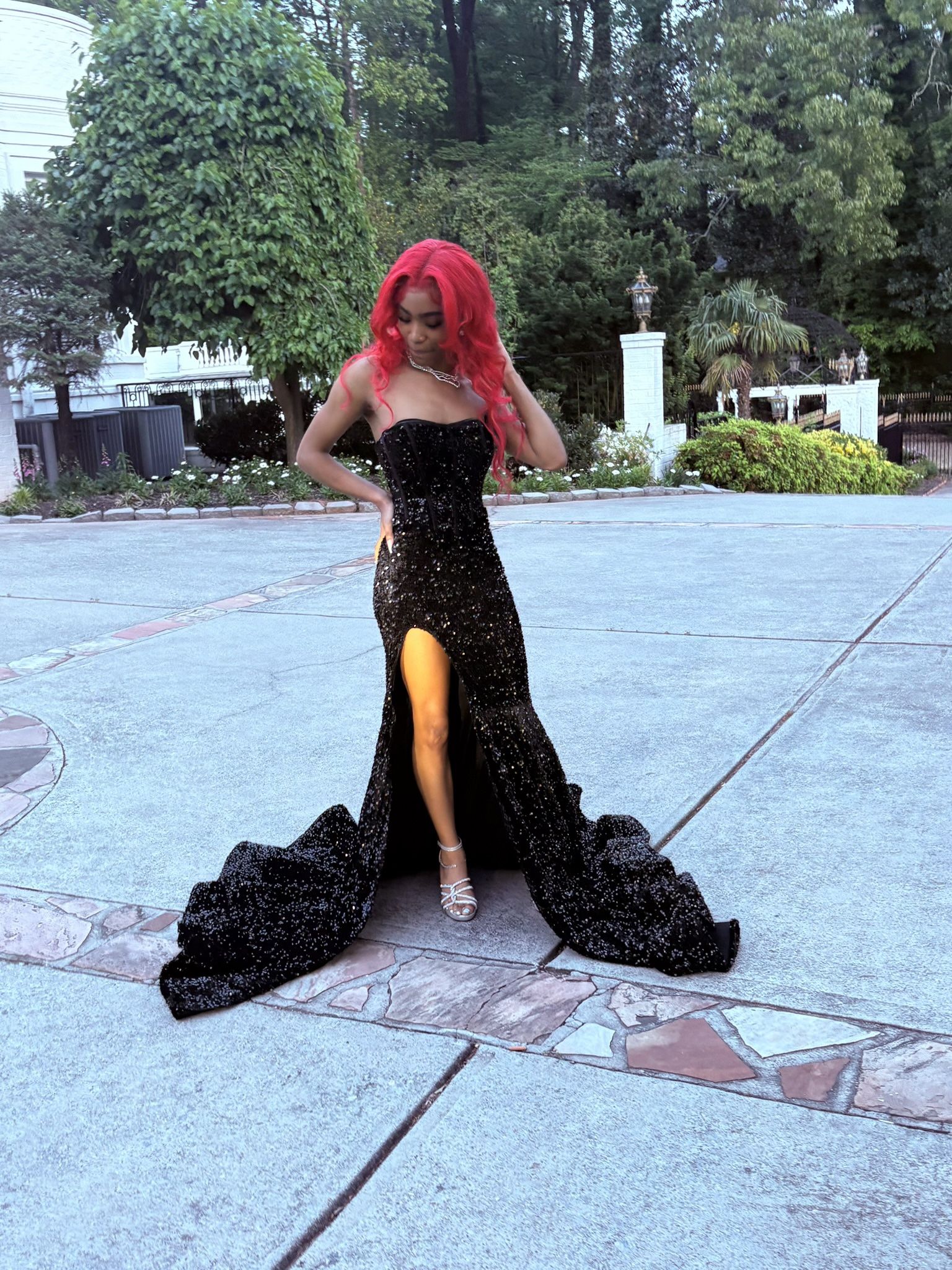 Alglist Elegant Prom Dress- XS (2) , Black Sequin, Worn Once