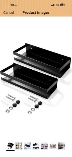 -Pack Shower Shelves Wall Mounted, Floating Wall Shelves 304 Stainless Steel, 11.81x3.94x2.28 Inch, Raised Guard Rails, Secluded Screws, Wall Mount, f