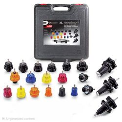 21Pc Powerbuilt Cooling System Pressure Test Kit Adapters (Missing Pump) New!