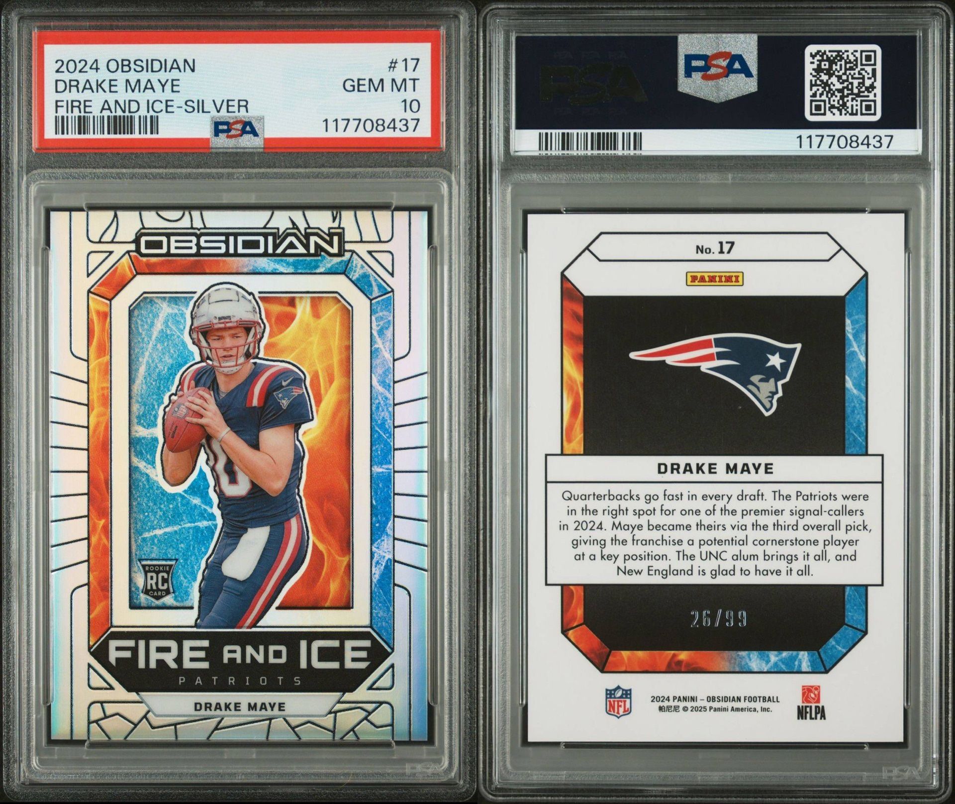 Drake Maye silver /99 PSA 10 Pop 4 Firm No Offers 