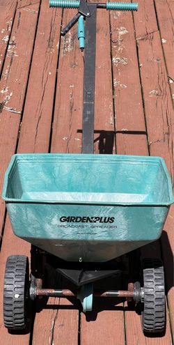 Garden plus broadcast spreader grass seed, fertilizer