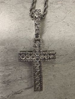 Natural diamond cross pendant