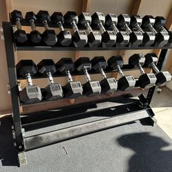 5-50lbs Dumbbells w/Rack  