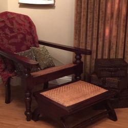 Antique Plantation chair and ottoman