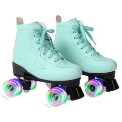 New- Women's Size 9 Quad Roller Skates with Light Up Wheels 