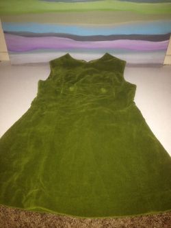 Vintage 1960's green velvet child dress